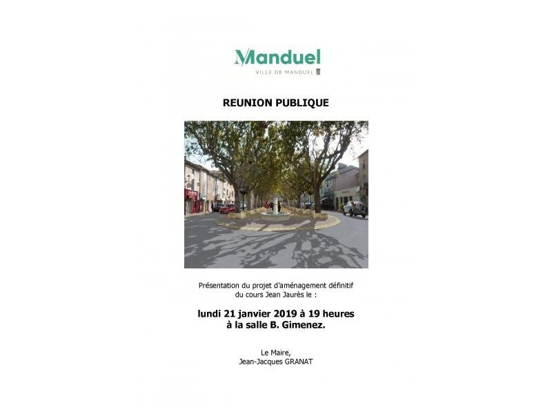 Réunion publique 21 janvier 2019 projet d'aménagement définitif cours J. Jaurès